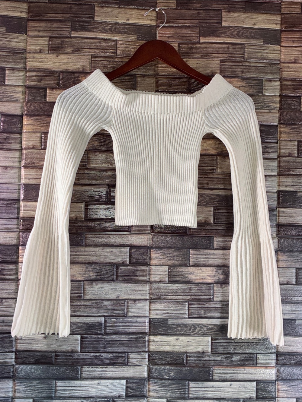 EUC Women's Clea XS Cream Off-the-Shoulder Ribbed Sweater